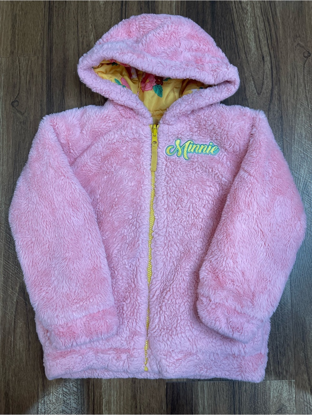 Disney Minnie Mouse Reversible Jacket Pink Sherpa Floral